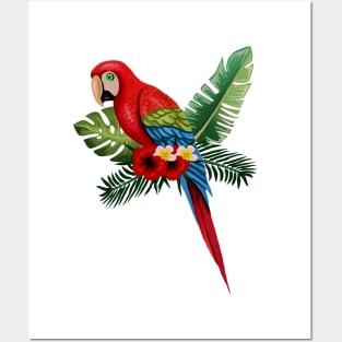 Parrot Floral Tropical Posters and Art